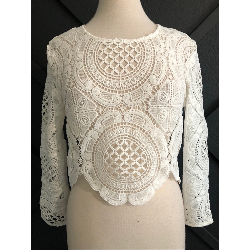 Boohoo Crochet Lace Top